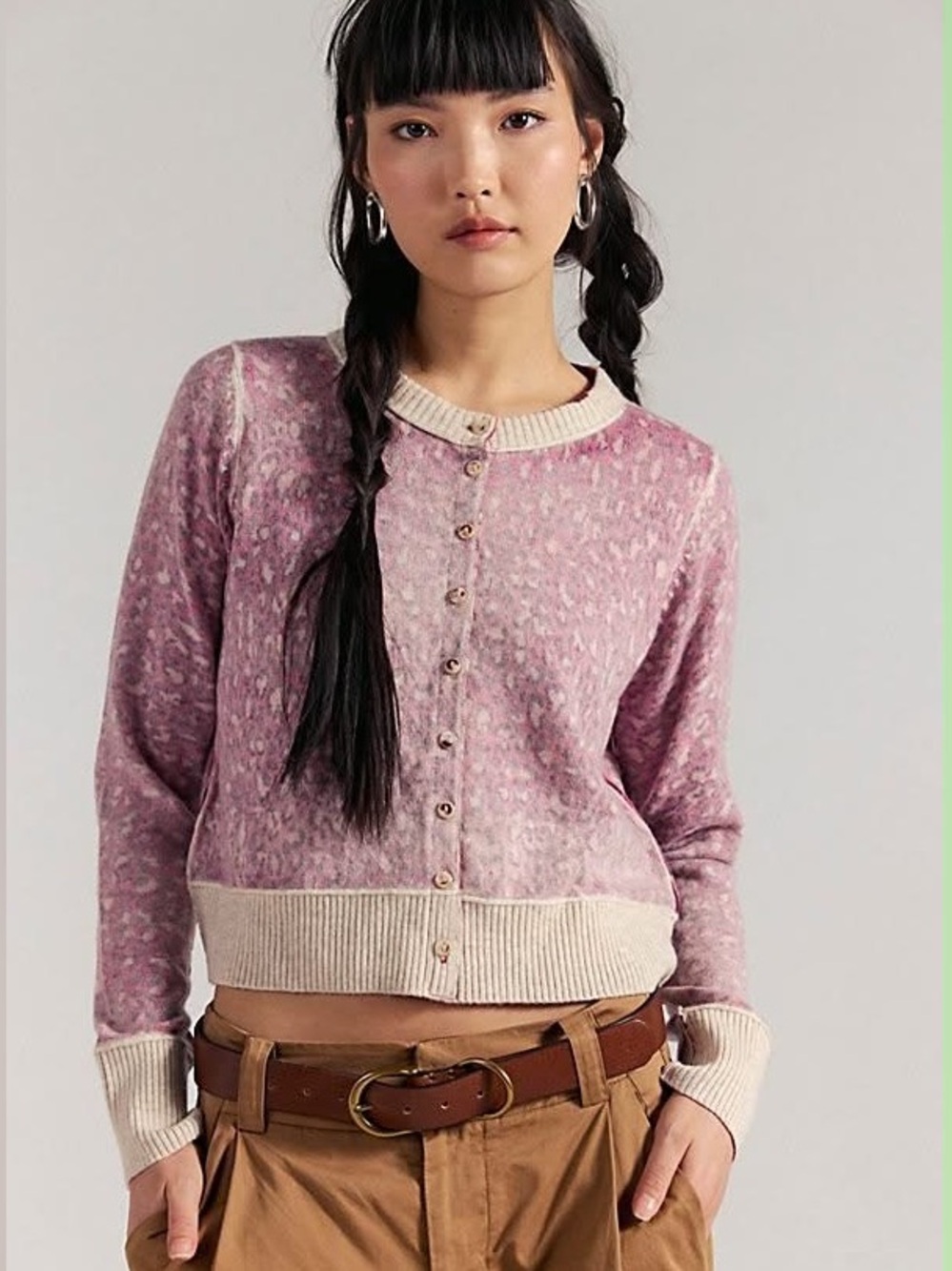 NWT Free People Nocturnal Cashmere Cardi (Red Grape Combo)